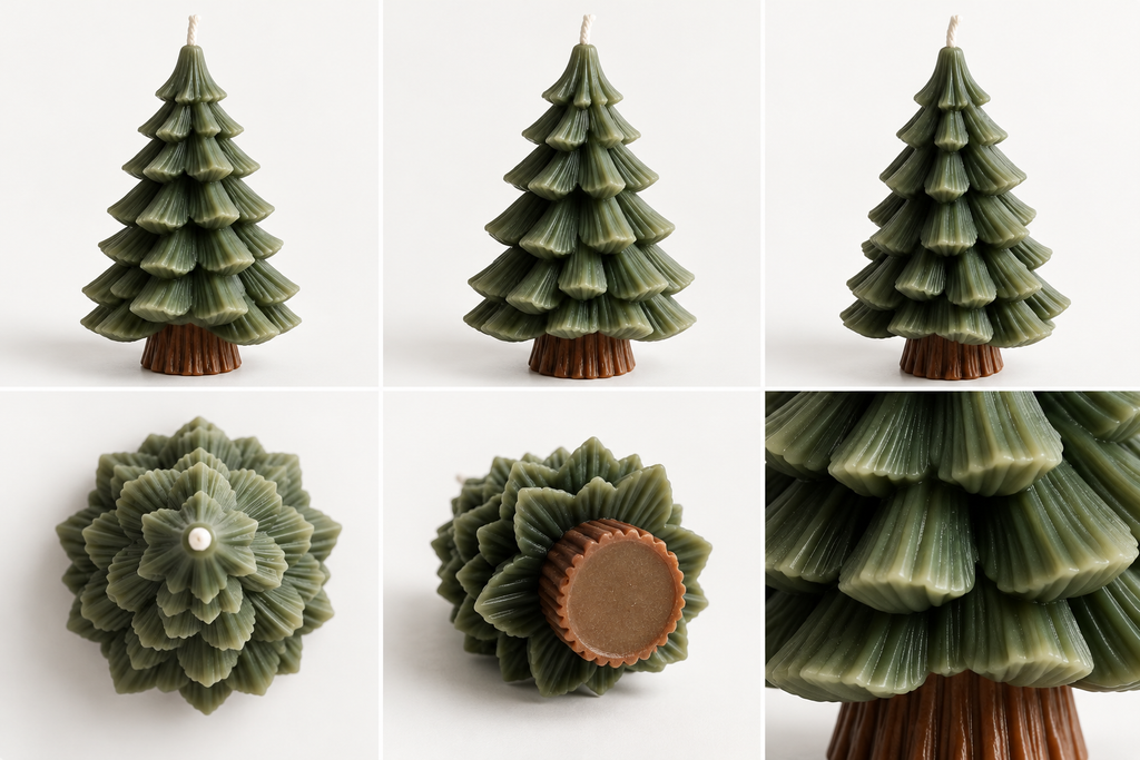 Evergreen-Sculptural Christmas Candle